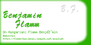 benjamin flamm business card